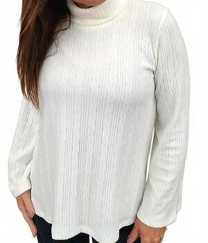 NEW PURE ESSENCE cowl neck knit tunic in ivory